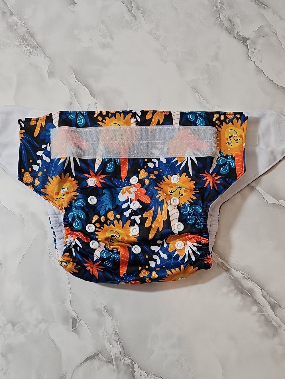 Large Reusable Pocket Cloth Diaper Adjustable Snaps Velcro Closure